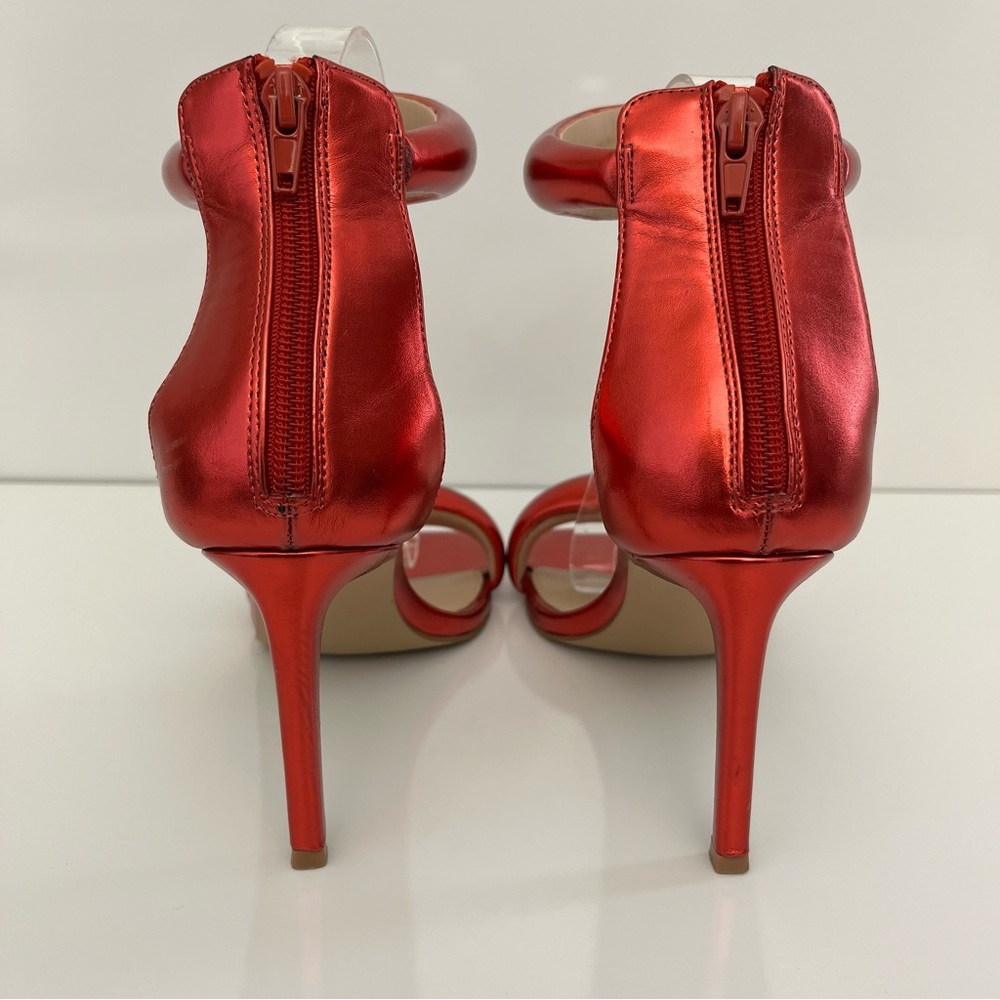 STEVE MADDEN Partay Ankle-Strap Stiletto Sandals in Red NEW - Picture 10 of 13